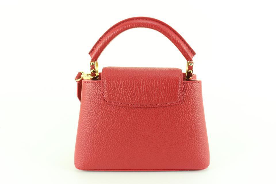 Louis Vuitton Taurillon Mini Capucines w/Strap - Red Mini Bags