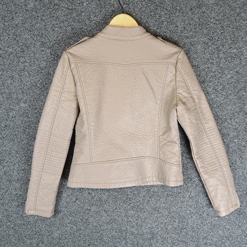 Cotton On Womens Jacket Size 10 Grey Faux Leather Zipped Pockets - Picture 10 of 11