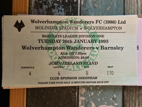 TICKETS: Wolves Wolverhampton Wanderers HOME AWAY 50er 70er 80er 1990s - Bild 131 von 206