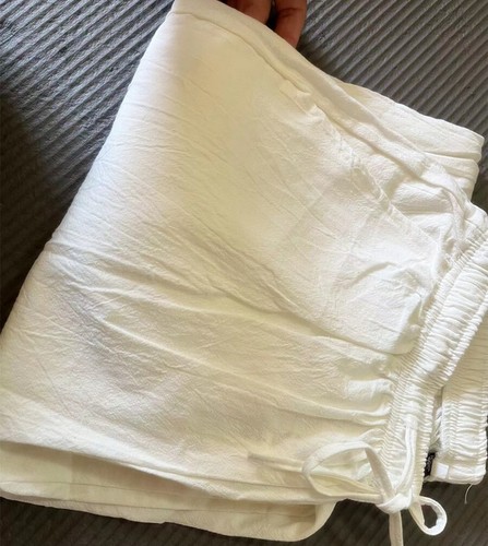 Pantalone uomo largo aderente dritto casual gamba larga cotone cinese lino 5XL - Foto 17 di 25