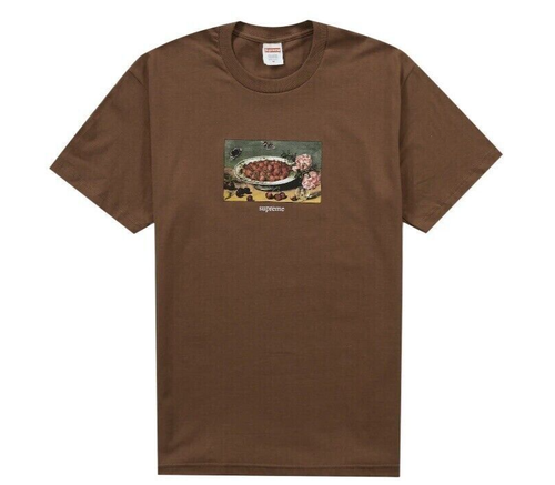 Supreme, Strawberries Tee, Short Sleeve, T Shirt, Summer Tee, Brown XXL SS23 NEW - Picture 5 of 5