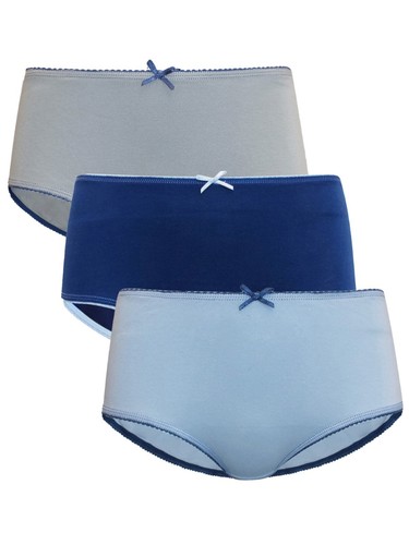 3-Pack Cotton Rich Lycra Midi Knickers by M&S Collection Size 10 - Picture 2 of 6