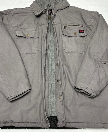 Men's Wrangler Hooded Gray Workwear Jacket: 2XL - Picture 4 of 4