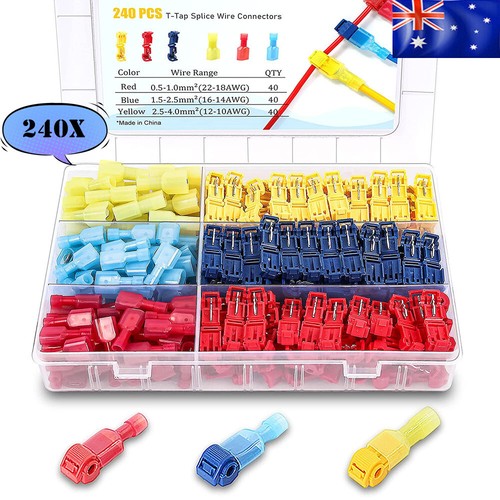 240PCS Quick Splice T-Taps Electrical Wire Cable Crimp Terminals Connectors Kit - Picture 14 of 18