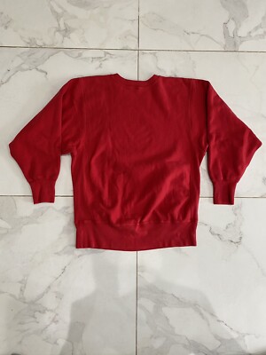 トップス 1990s Champion REVERSE WEAVE red 90's Red Champion Reverse Weave Sweatshirt - 5 Star Vintage