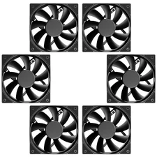 6 Pack Black 120mm PC Case Fans High Airflow Low-Noise High Performance Fans