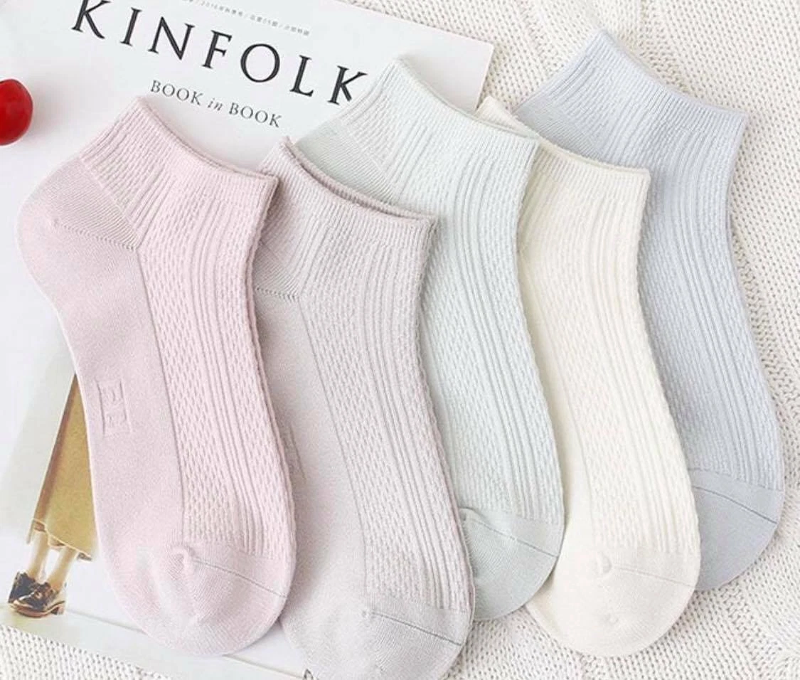 Bamboo Socks Women's Bamboo Fiber Socks 5 Pairs Set Multi Colours Breathable