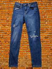 WOMENS GAP SIZE 29RS / 8 BLUE STRETCH DENIM SKINNY ANKLE JEANS JEGGINGS W29 L27