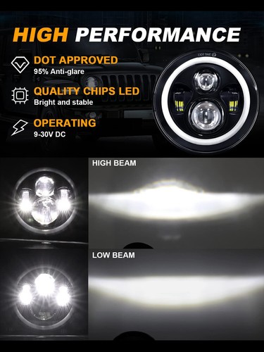 2007-2018 For Jeep Wrangler JK JKU Combo Led Halo Headlight Tail Fog Turn Lights - Foto 12 di 23