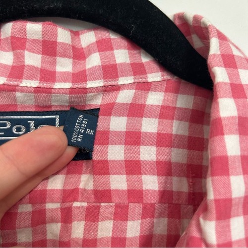 POLO by Ralph Lauren Summer Gingham Shoet Sleeve Shirt Sz M - Picture 5 of 10