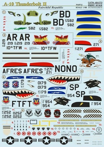 Print Scale 48-073 Decal for A-10 Thunderbolt Ii Part 2 1/48 - Picture 12 of 12
