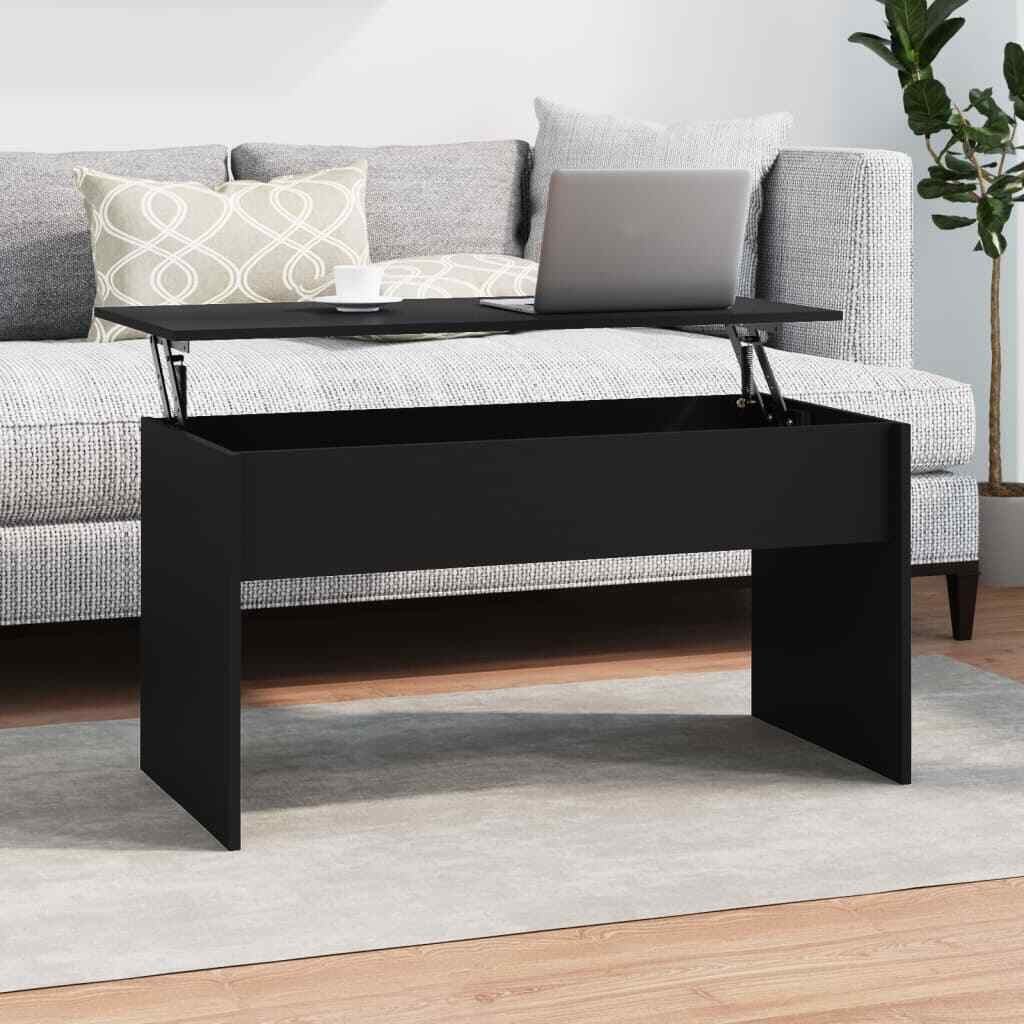 Modern Black Coffee Table 40x20x21 Engineered Wood by vidaXL-image