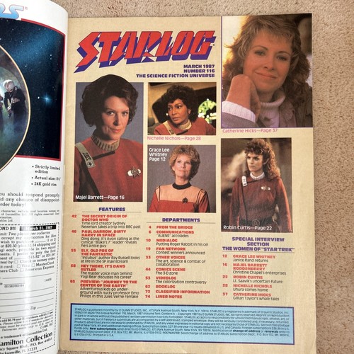 vintage Starlog #116 March 1987 Women Of Star Trek Dr Who - Picture 3 of 6