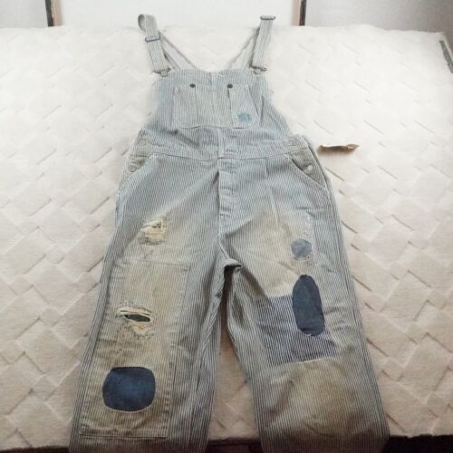 Denim Supply Ralph Lauren Overalls Womens Extra Large Railroad Striped Patchwork