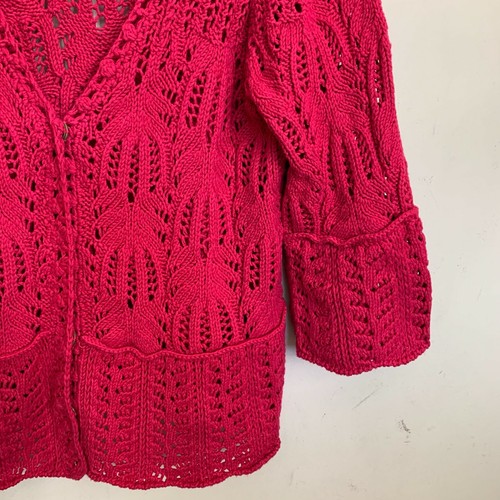 Style & Co. Cardigan Cable Knit V-Neck Sangria Snap Front 3/4 Sleeve Size XL NEW - Picture 6 of 10