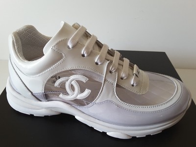 chanel white sneakers clear