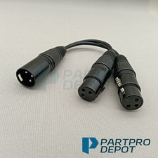 3-Pin XLR Male Plug to Dual 2 Female Jack Y Splitter Mic DJ Cable Adaptor 16 AWG