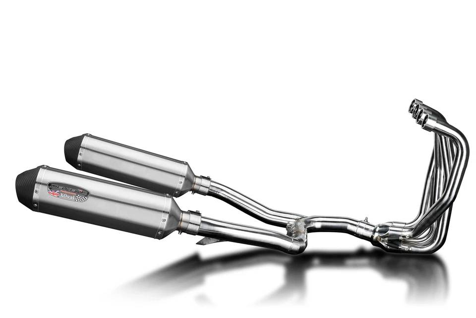 Silenciadores de escape completo Kawasaki ZX-11 Ninja 1990-2001 4-2 13,5" X-Oval de acero inoxidable Foto 2 de 4