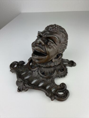Tintenfass Inkwell Mohr Afrikaner Kopf Ablage Frankreich French Antik um 1900 - Bild 2 von 11