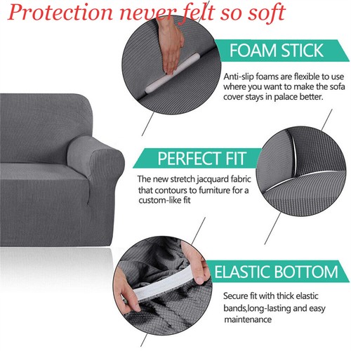 1/2/3 Sitzer Schonbezug L Massiv Sofabezüge Stretch Couch Möbel Schutz USA - Bild 8 von 50