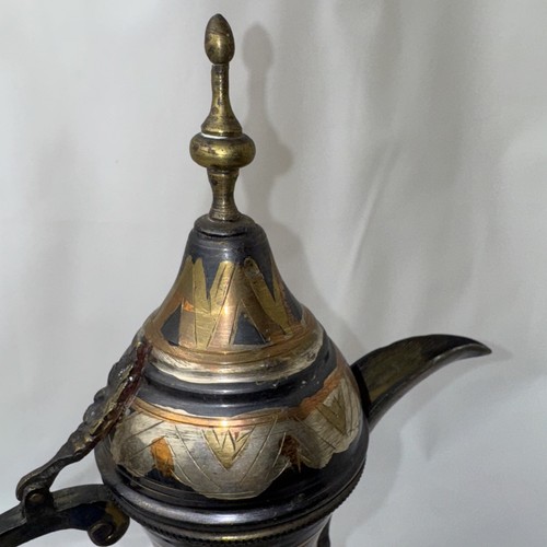 Vintage Brass Arabic Egyptian Dallah Coffee Pot 11”H Rare EUC - Picture 10 of 24