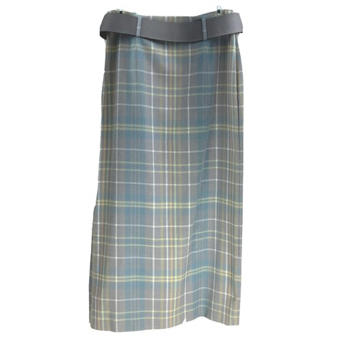 Nine & Company Rock Damen Größe 6 blau grau kariert Midi Länge 36" mit Gürtel - Bild 3 von 4