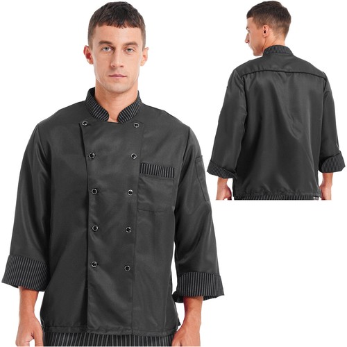 Mens Chef Tops Coat Jacket Kitchen Short Sleeve Cook Uniform Restaurant Workwear - Picture 31 of 60