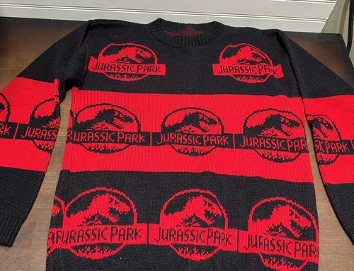 Vintage Jurassic Park 1990s Youth sz 7 Children Knit Sweater Jurassic Logo RARE - Picture 5 of 9