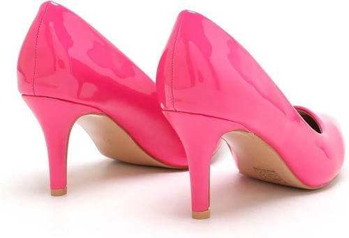 Women’s Low Heel Court Shoes Elegant Pointed Toe Mid Heel Pumps for Office Work - Picture 31 of 35