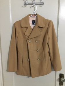 Gap-Womens-Wool-Tan-Peacoat-Size-Extra-Small