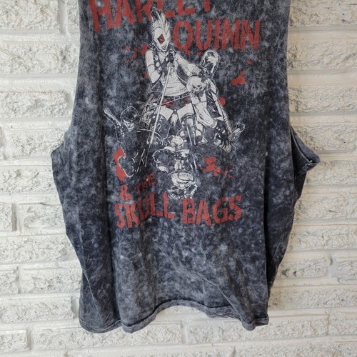 Harley Quinn Mujer Top XL Tanque Calavera Bolsas Azul Algodón Ligero Batman Cómodo - Imagen 4 de 7