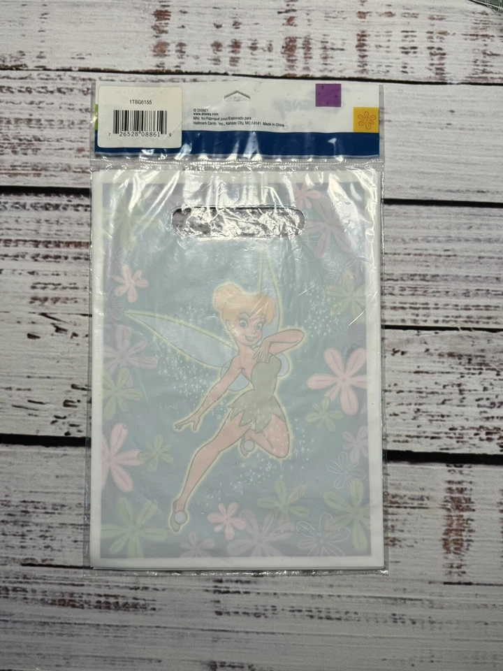 Новый из старых запасов Disney's TINKER BELL лакомства мешки Goodie сумки упаковка из 8 Hallmark винтажный D5 - Изображение 2 из 2