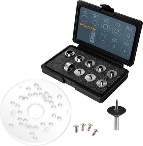 Router Template Guide Bushing Set - Ideal for Porter Cable, DeWalt, Bosch Models - Picture 3 of 12