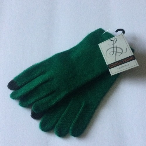 LOUISA PERINI WOMENS CASHMERE GLOVES GREEN OS NWT - Picture 5 of 12