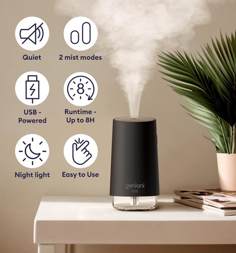 GENIANI Portable Small Cool Mist Humidifiers - Desktop Humidifier for Plants,... - Picture 4 of 9
