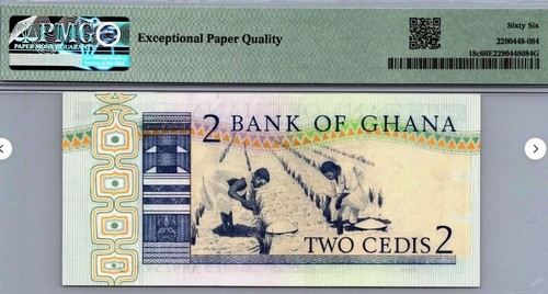Ghana 2 Cedis 1980 PMG 66 P-18c Fancy SN All Lucky Numbers 578 + Gift GHAC - Picture 3 of 3