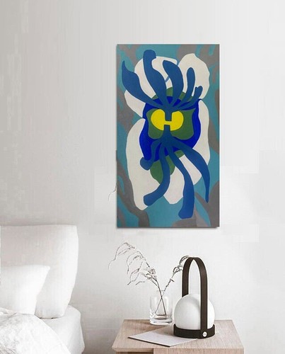 Large Matisse Acrylic Painting Mid Century Modern Art Abstract Art Canvas 24x12 - Picture 6 of 19