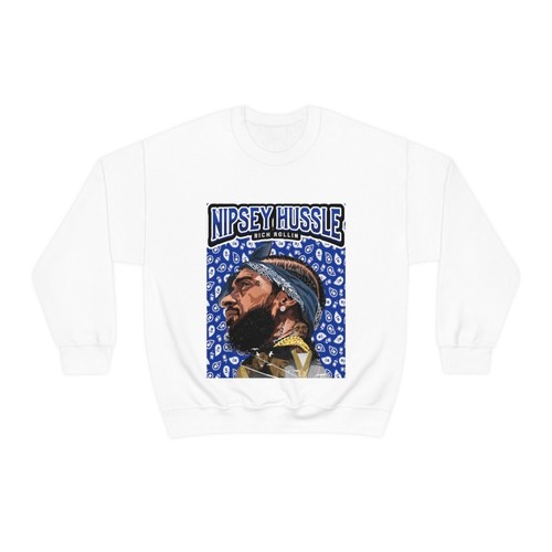 Sudadera Naybahood Nip Nipsey Hussle Bandana Azul Mezcla Pesada Cuello Redondo - Imagen 11 de 19