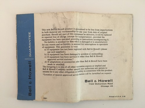 Bell and Howell Electric Eye 8 mm Movie Camera Case Instruction Manual Untested - Picture 11 of 12