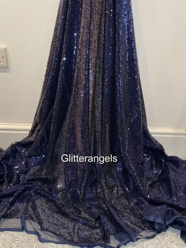 Sparkling 3mm Sequin Tulle Fabric 58” Wide Stretch net backdrop dress - Picture 79 of 106