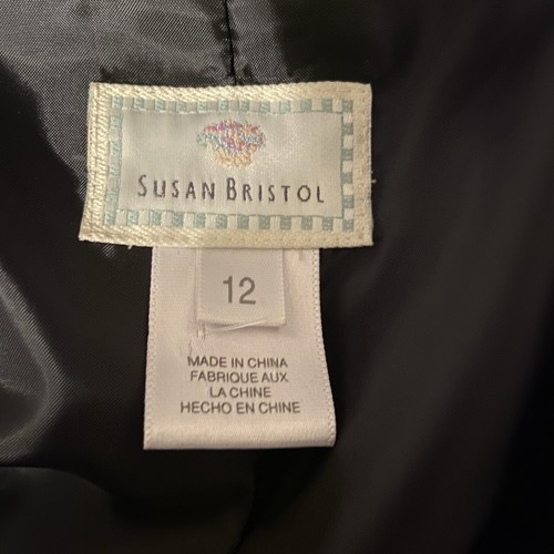 Vintage Susan Bristol Vest Womens Size 12 Black Velour Velvet Waistcoat Holiday - Picture 10 of 11
