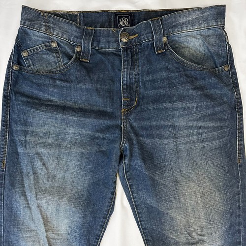 Rock & Republic Neil Jeans Mens Size 34x34 Blue Denim Straight Fit Distressed - Picture 2 of 12