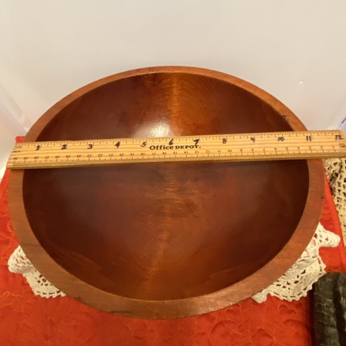 Antique Primitive Wood Bread Dough Bowl Hand Carved Hewn Rustic 11.5”x10” Canada - Picture 5 of 8