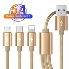 Cable Chargement USB  3 En 1  Universel Iphone Samsung Multi Charge Rapide 5A