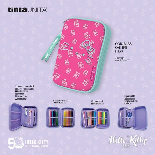 Astuccio Maxi One Time Pastelli matita TintaUnita Hello Kitty 50th Anniversary - Foto 3 di 4