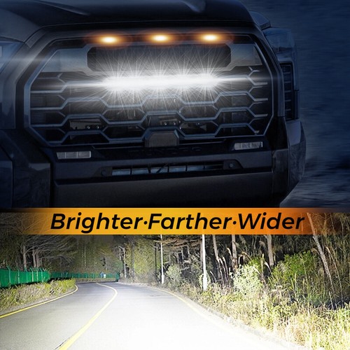 Para PRO 2022 2023 Parrilla de Carreras LED BARRA y Juego de 3 Ámbar para TOYOTA TUNDRA - Imagen 3 de 15