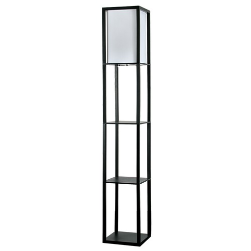 Standard Floor Lamp with Shelf Storage Wooden Standing Living Room Tall Light - Picture 11 of 55