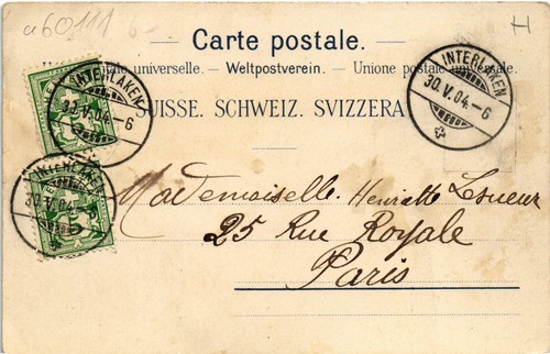 PC SUIZA INTERLAKEN GRAND HOTEL MÉTROPOLE ET MONOPOLE LITOGRAFÍA (a60111) - Imagen 2 de 2
