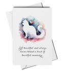 White cat sympathy card, cat loss, pet loss, cat bereavement card, cat memorial