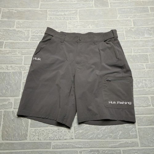 HUK Angelshorts Gr. XL grau belüftet Reißverschluss Cargo schnelltrocknend Stretchbund
